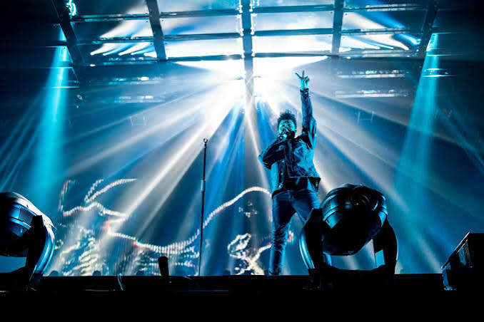 The Weeknd performing in Japan at Belluna Dome during the After Hours Til Dawn Tour