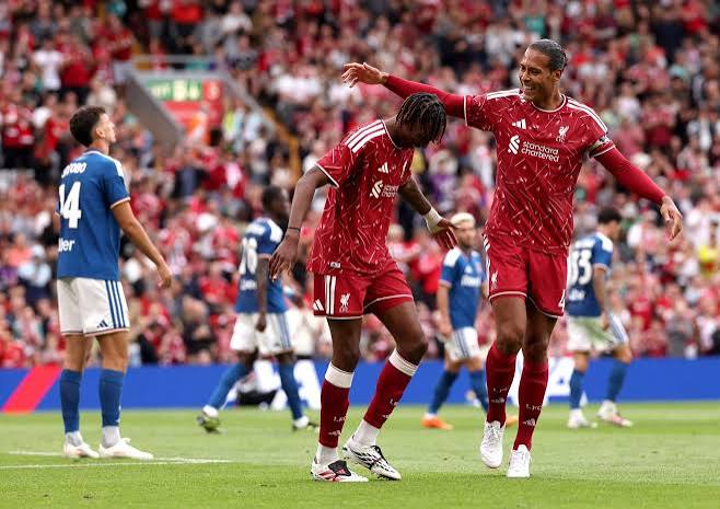Jérémy Jacquet playing for Liverpool in the 2026-27 Premier League season