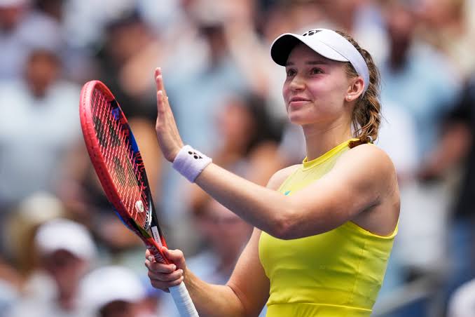 Elena Rybakina celebrates after defeating Aryna Sabalenka in the 2026 US Open women's final