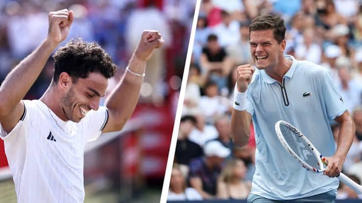 Francisco Cerundolo and Alexander Blockx during their US Open 2026 Round of 16 matchup