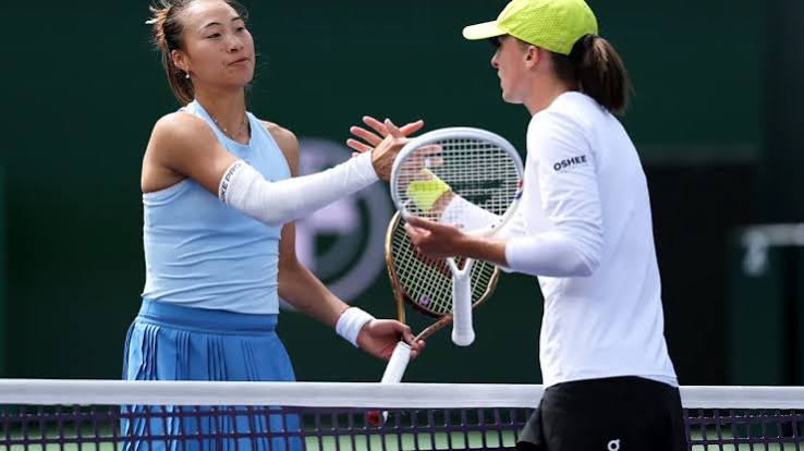 Iga Swiatek and Qinwen Zheng at the US Open 2026