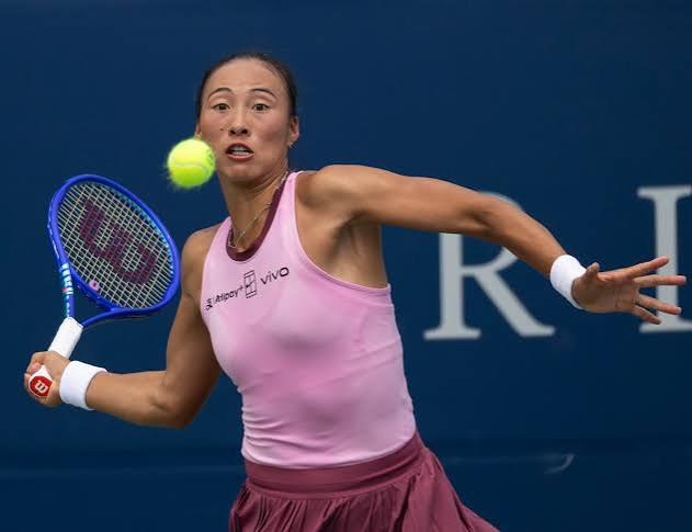 Qinwen Zheng competing at the US Open 2026